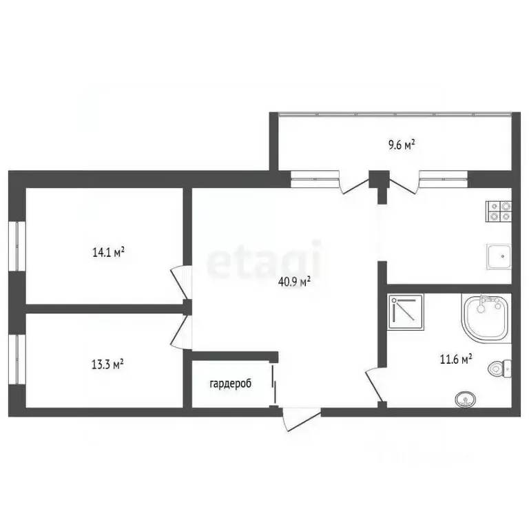 2-к кв. Тюменская область, Тюмень ул. Василия Гольцова, 8 (79.9 м) - Фото 2