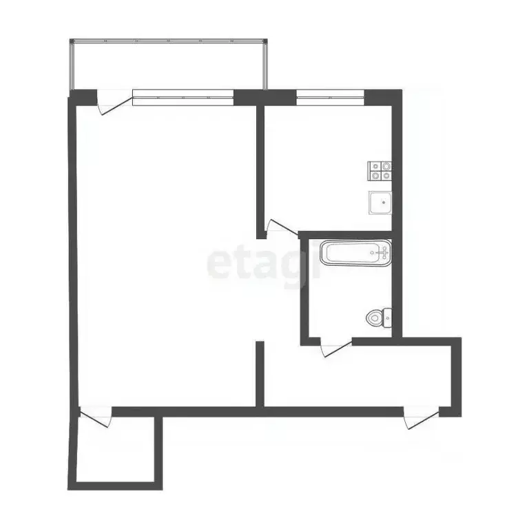 1-к кв. Томская область, Томск ул. Некрасова, 61 (32.1 м) - Фото 2