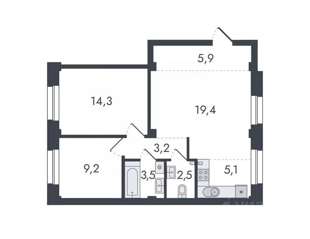 3-к кв. Кировская область, Киров ул. Чистопрудненская, 13 (63.1 м) - Фото 0