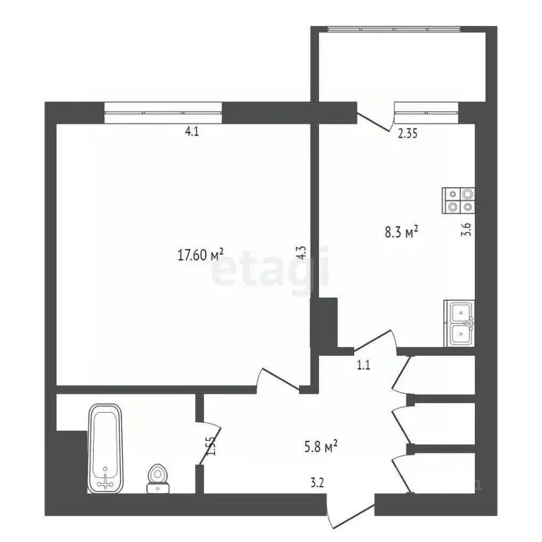 1-к кв. Ямало-Ненецкий АО, Новый Уренгой Советский мкр, 1/1 (36.0 м) - Фото 2