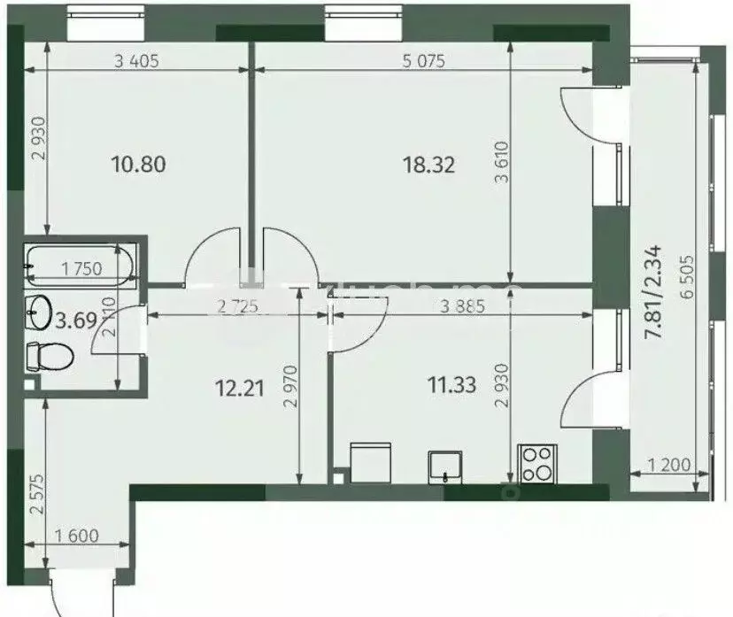 2-к кв. Татарстан, Казань Бухарская ул., 32к3 (56.0 м) - Фото 2