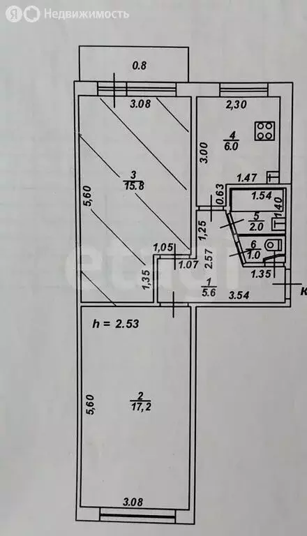 2-комнатная квартира: Тверь, Мигаловская набережная, 16 (48 м) - Фото 1