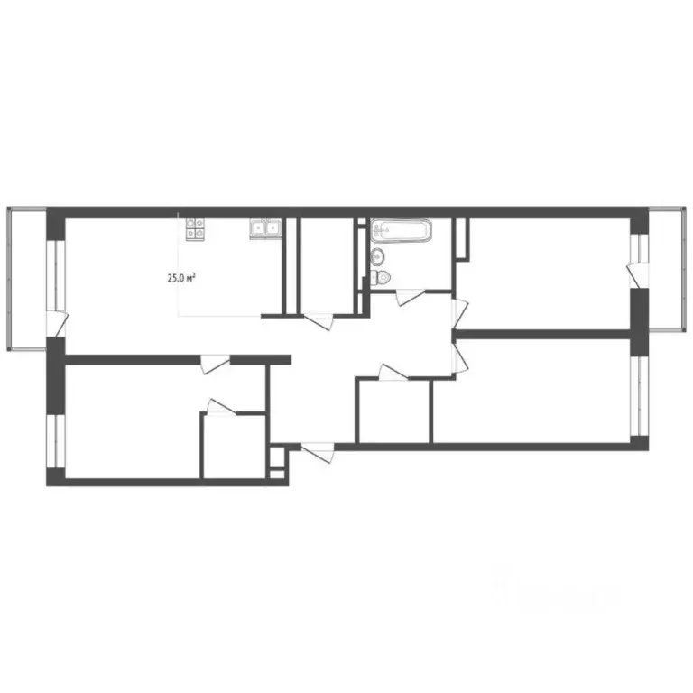 3-к кв. Тюменская область, Тюмень ул. Николая Машарова, 8 (106.8 м) - Фото 2