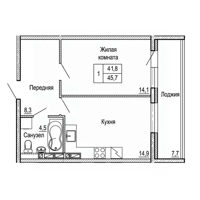 1-к кв. Приморский край, Владивосток ул. Ладыгина (45.7 м) - Фото 0