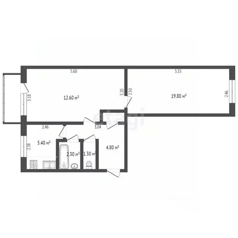 2-к кв. Крым, Феодосия ул. Шевченко, 59 (45.5 м) - Фото 2