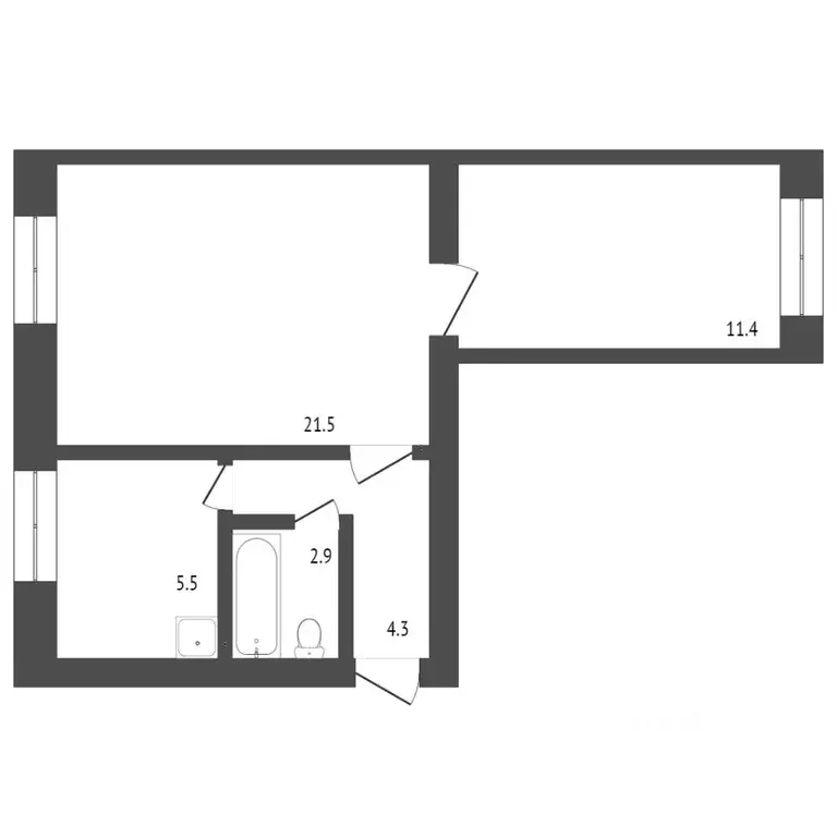 2-к кв. Тульская область, Тула ул. Вознесенского, 1 (46.0 м) - Фото 1