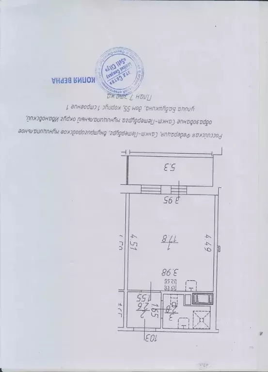 Студия Санкт-Петербург ул. Бабушкина, 55к1 (24.7 м) - Фото 1