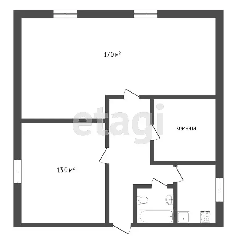 1к в 3-комнатной квартире (56.1 м) - Фото 0