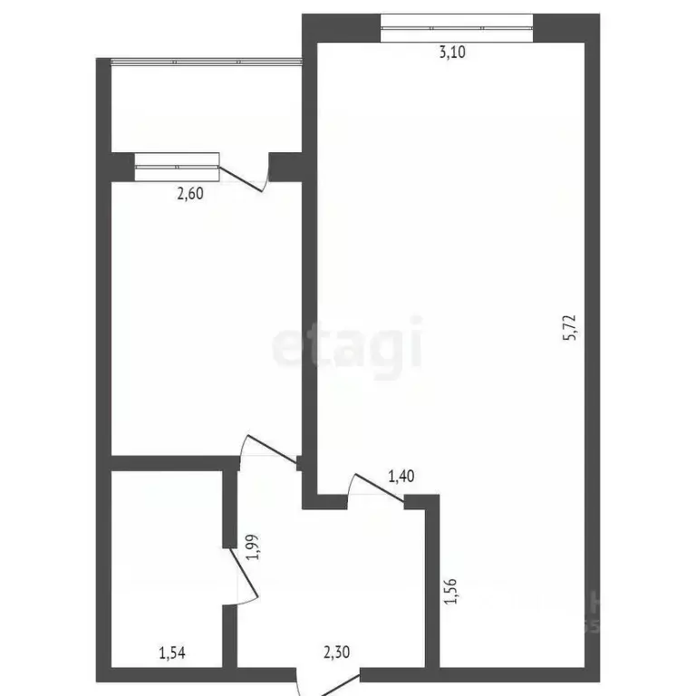 1-к кв. Кемеровская область, Кемерово просп. Шахтеров, 60А (28.7 м) - Фото 1