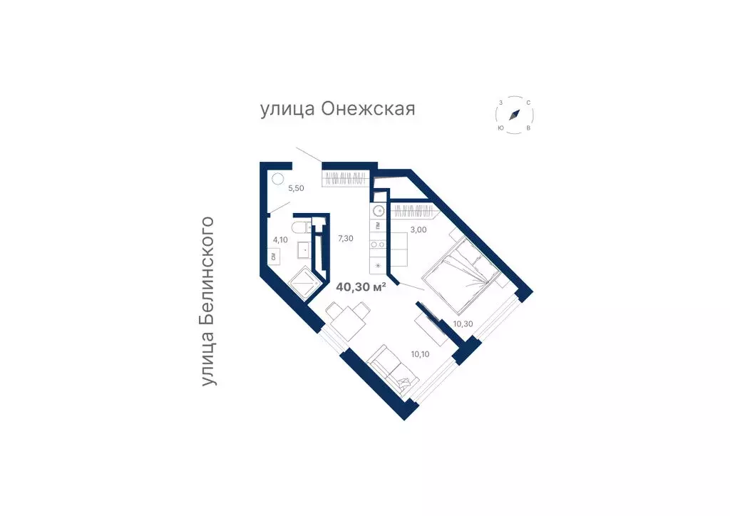 2-комнатная квартира: Екатеринбург, Онежская улица, 4 (40.6 м) - Фото 0