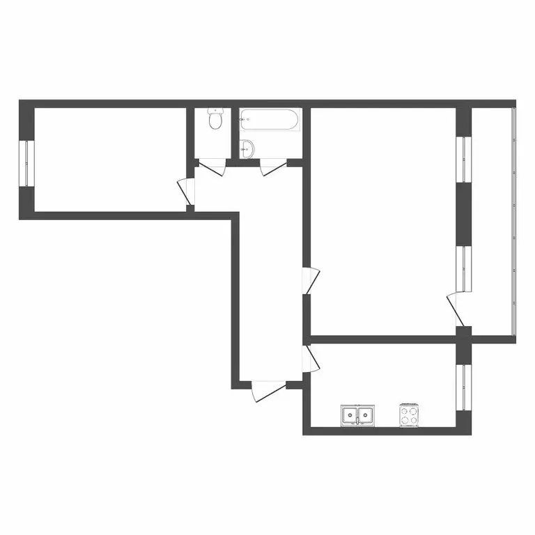 2-комнатная квартира: микрорайон Мелиораторов, улица Голышева, 5 (66.3 ... - Фото 1