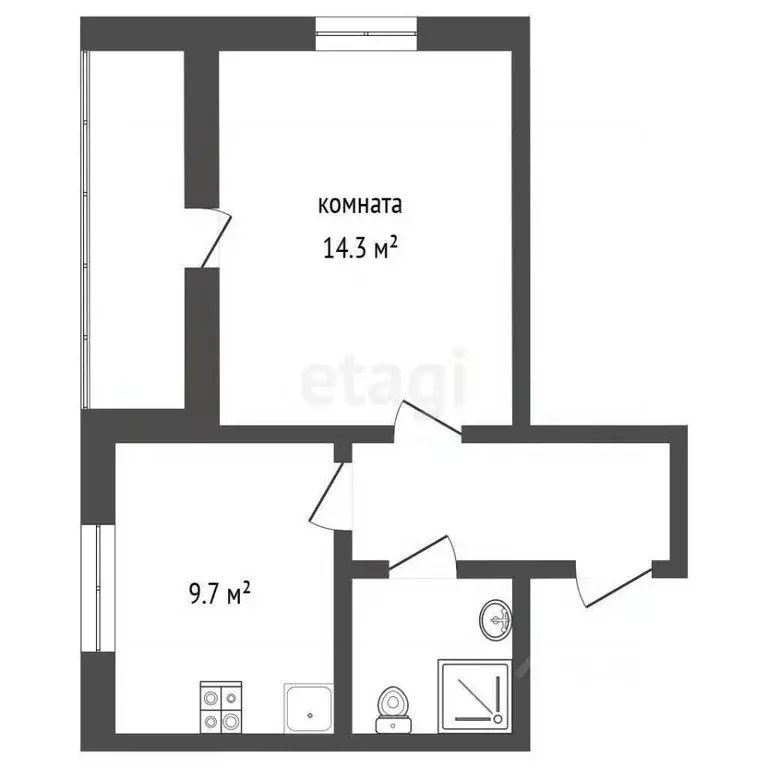 1-к кв. Краснодарский край, Анапа ул. Тургенева, 260 (32.6 м) - Фото 2