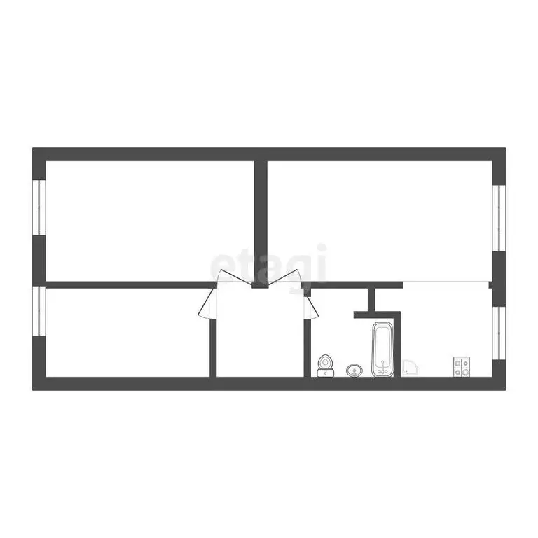 3-комнатная квартира: Ачинск, 1-й Юго-Восточный микрорайон, 1 (65.2 м) - Фото 1