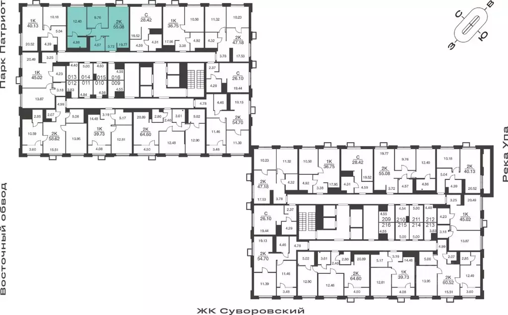 2-к кв. Тульская область, Тула ул. Академика Насоновой, 18Б (55.08 м) - Фото 2
