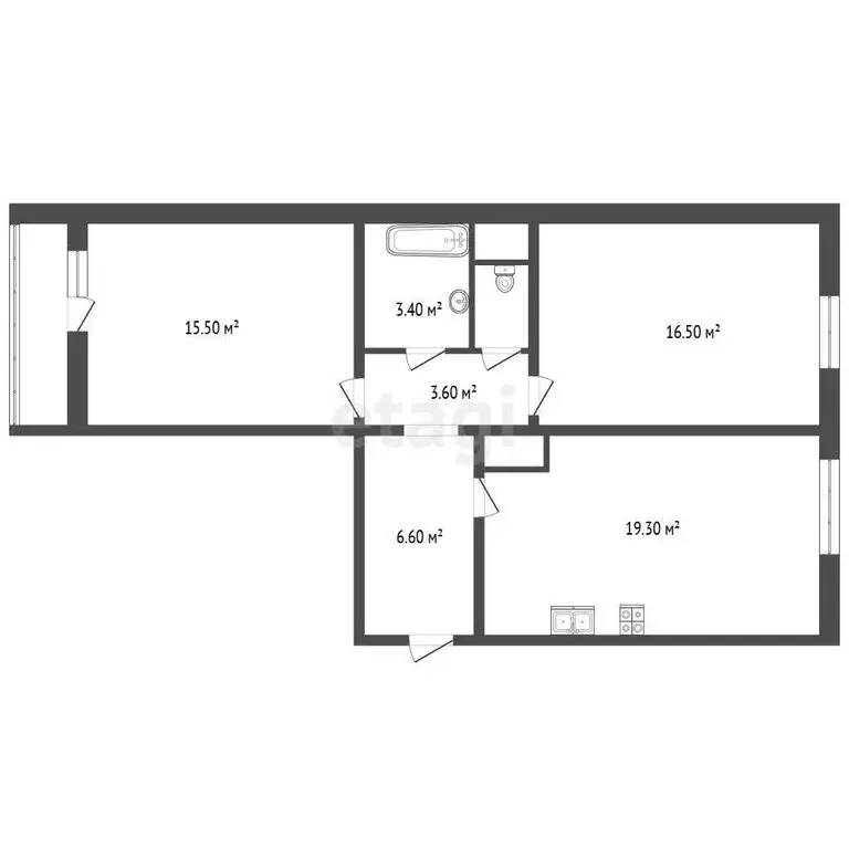 2-комнатная квартира: Санкт-Петербург, Архивная улица, 11к1 (66.1 м) - Фото 1
