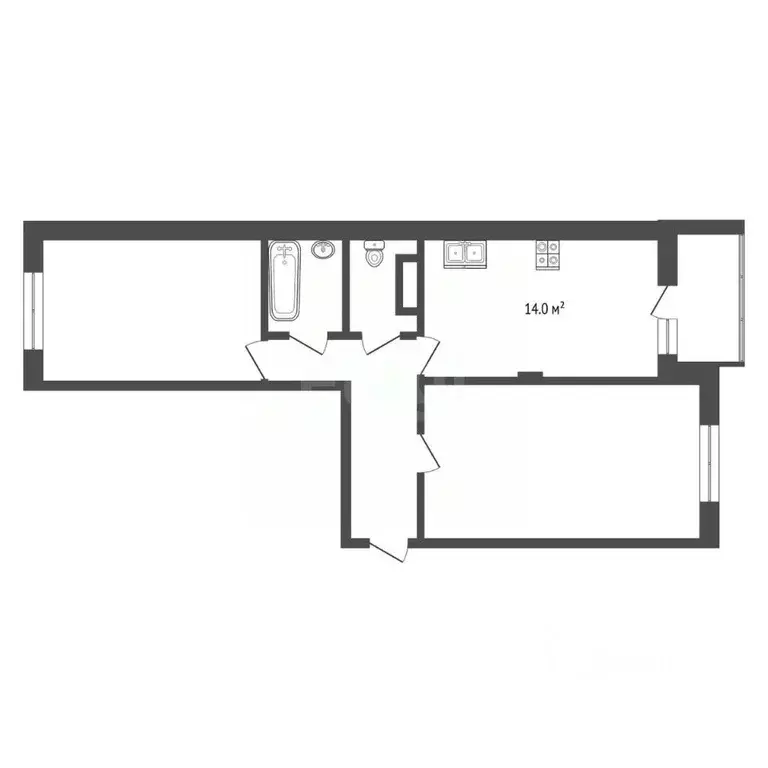 2-к кв. Чувашия, Чебоксары просп. Геннадия Айги, 20 (59.6 м) - Фото 2