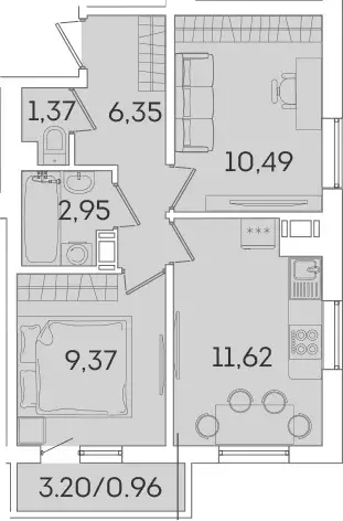 Продаётся 2-к квартира, 42.15 м - Фото 1
