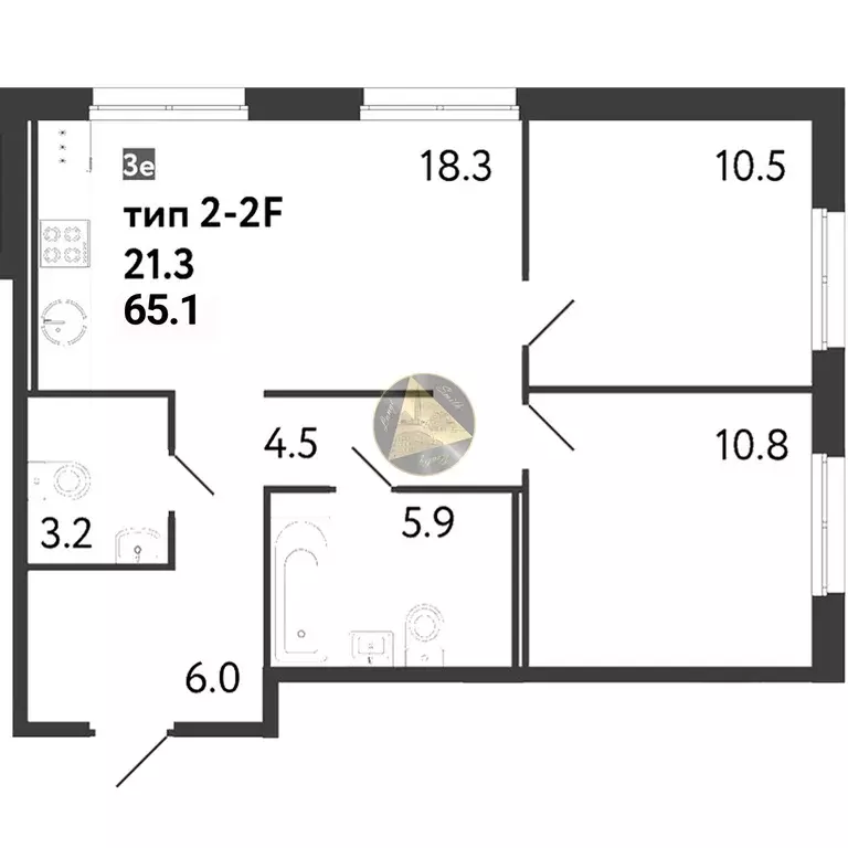 Продаётся 2-к квартира, 65.12 м - Фото 1