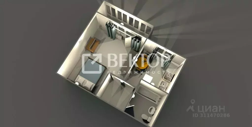 1-к кв. Костромская область, Кострома Индустриальная ул., 3 (34.0 м) - Фото 2