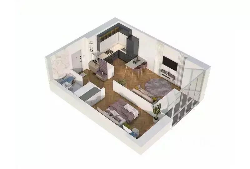 1-к кв. Хабаровский край, Хабаровск ул. Блюхера (44.67 м) - Фото 2