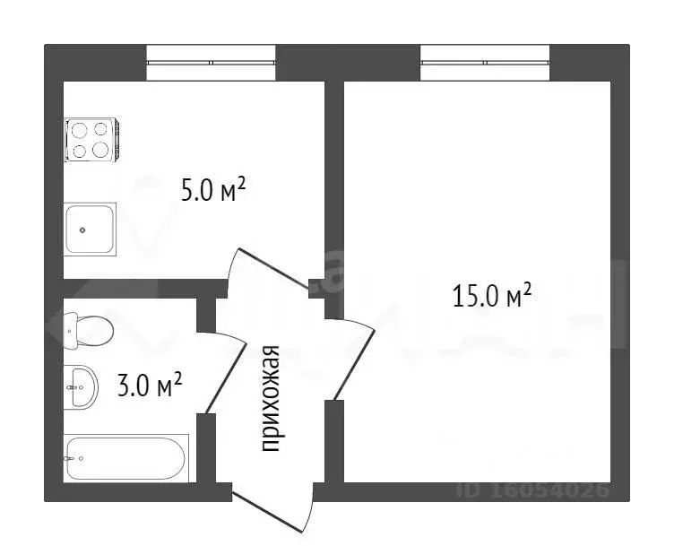 1-к кв. Коми, Ухта ул. 30 лет Октября, 13 (25.0 м) - Фото 1