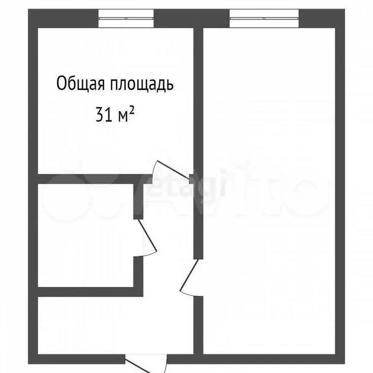 1-к. квартира, 31 м, 2/3 эт. - Фото 0