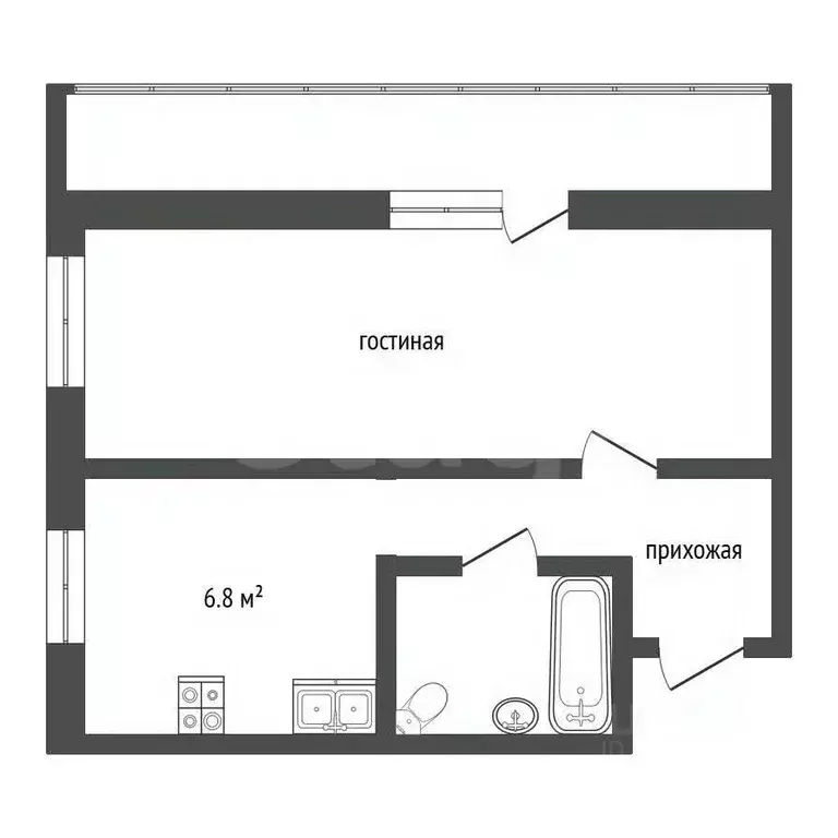 1-к кв. Татарстан, Альметьевск ул. Ленина, 123В (33.0 м) - Фото 2