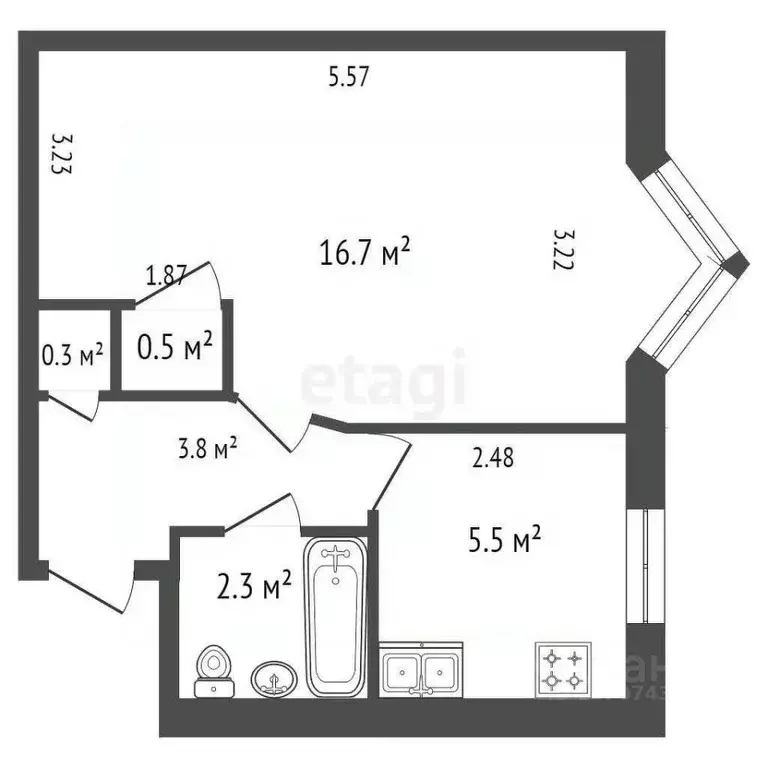 1-к кв. Санкт-Петербург ул. Карбышева, 6К2 (29.1 м) - Фото 1