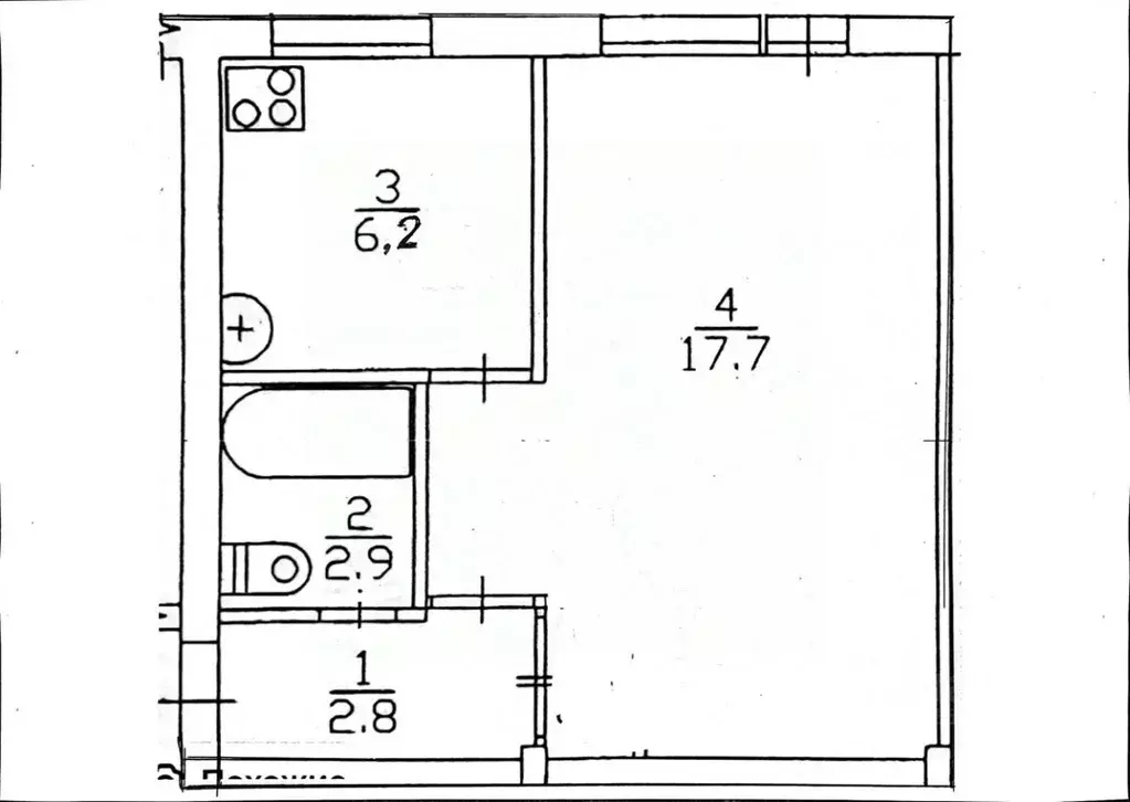 1-к кв. Калининградская область, Зеленоградск ул. Сибирякова, 25 (29.6 ... - Фото 2