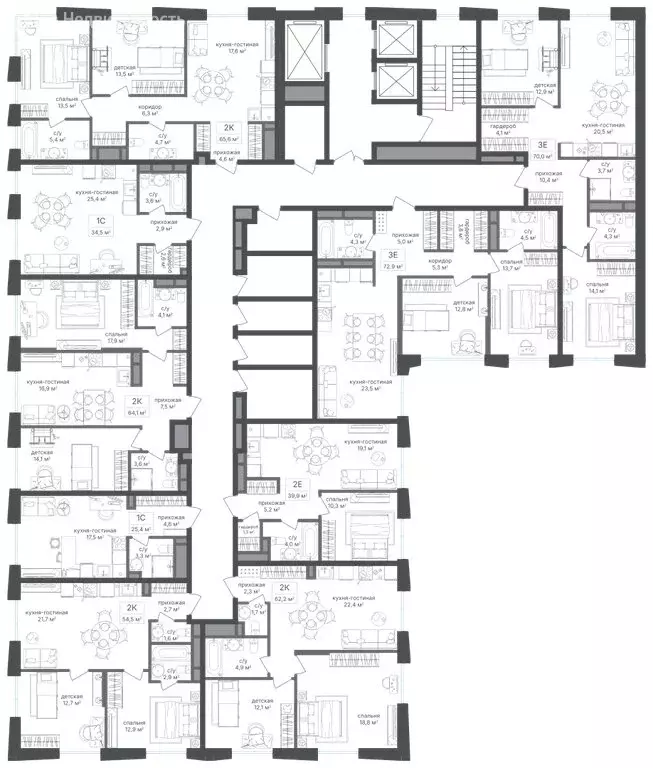 2-комнатная квартира: Москва, 1-й Кирпичный переулок, 15А (65.3 м) - Фото 2