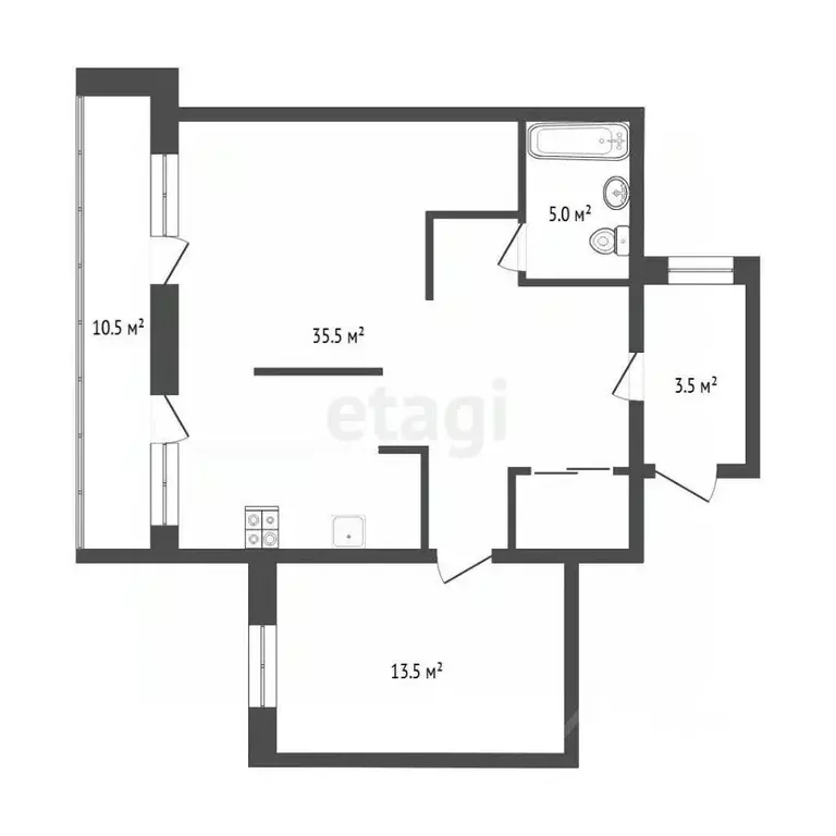 2-к кв. Тюменская область, Тюмень ул. Ю.-Р.Г. Эрвье, 30к3 (55.0 м) - Фото 2