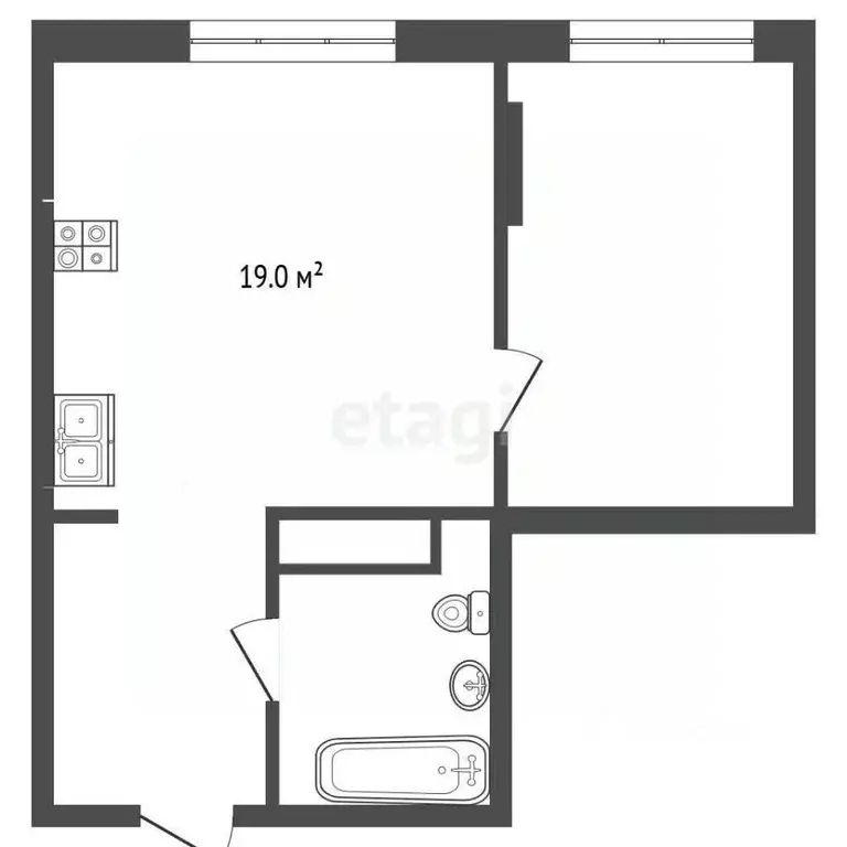 1-к кв. Тюменская область, Тюмень Полевая ул., 108 (42.26 м) - Фото 2