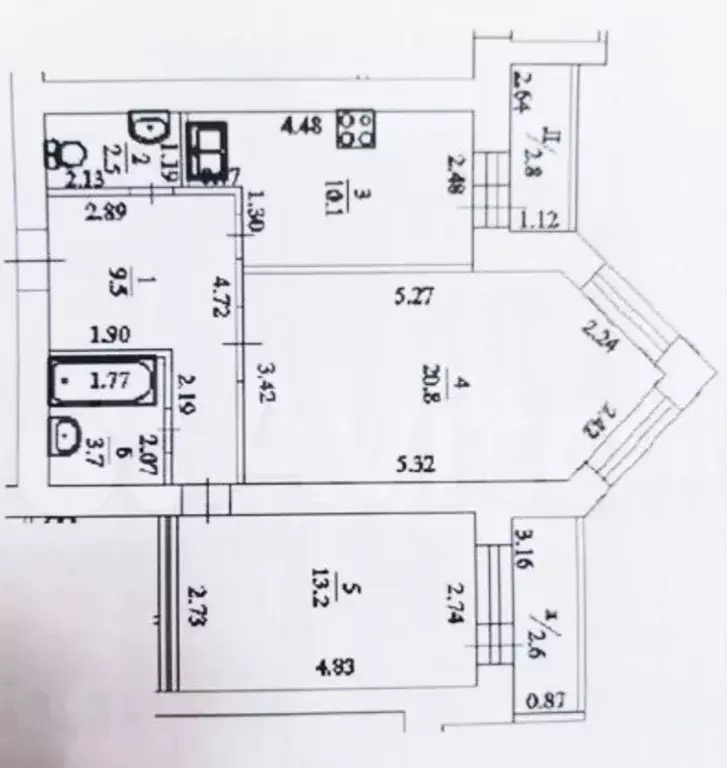 2-к кв. Башкортостан, Уфа Бакалинская ул., 48 (66.5 м) - Фото 2