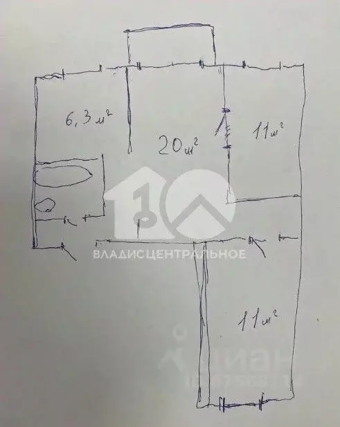 3-к кв. Новосибирская область, Бердск ул. Карла Маркса, 47 (59.0 м) - Фото 2