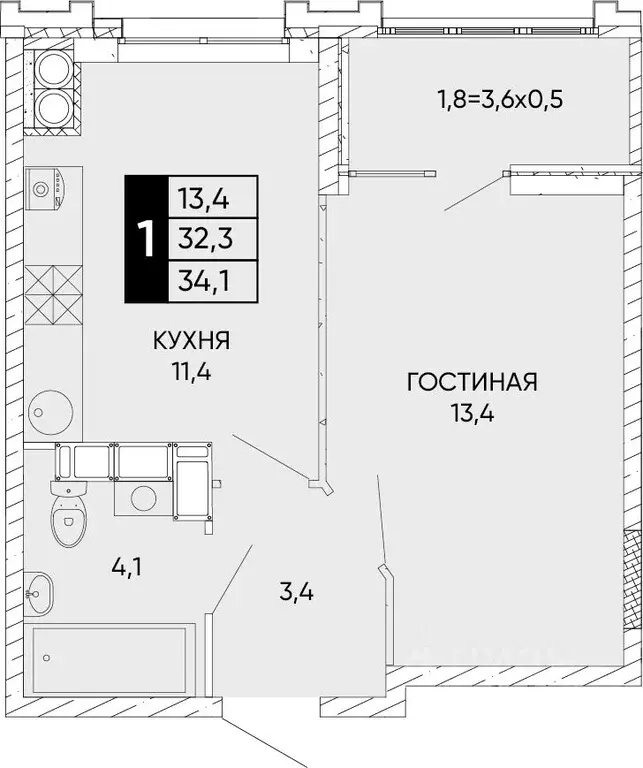 1-к кв. Ростовская область, Ростов-на-Дону Левобережье жилой комплекс ... - Фото 0