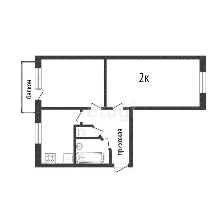 2-комнатная квартира: Череповец, улица Космонавта Беляева, 17 (44 м) - Фото 1