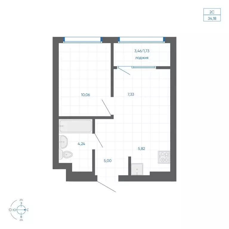 1-комнатная квартира: Челябинский городской округ, посёлок ... - Фото 1
