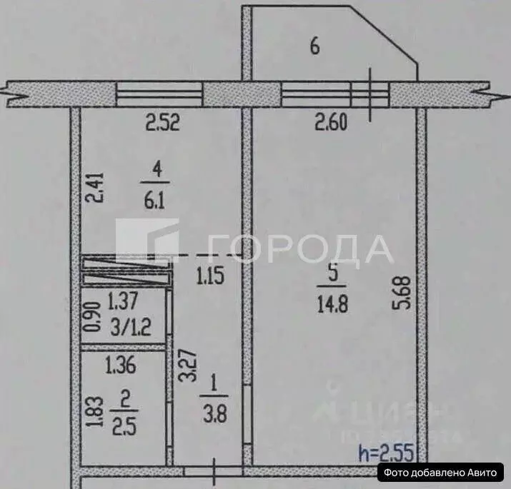 1-к кв. Алтайский край, Барнаул Колесная ул., 12 (28.4 м) - Фото 2