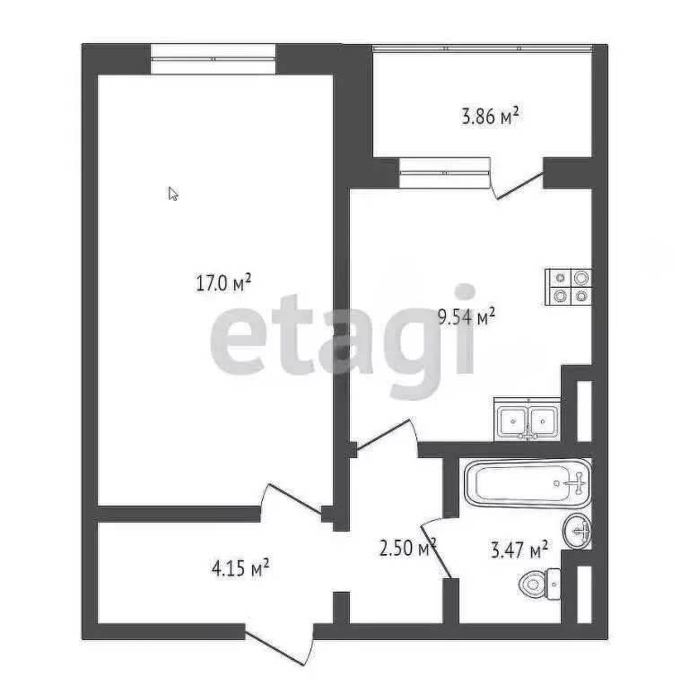 1-комнатная квартира: Стерлитамак, Крымская улица, 26 (32.3 м) - Фото 1