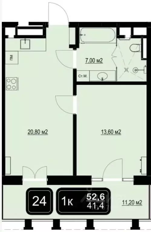 1-к кв. Краснодарский край, Анапа Пионерский просп. (52.6 м) - Фото 1
