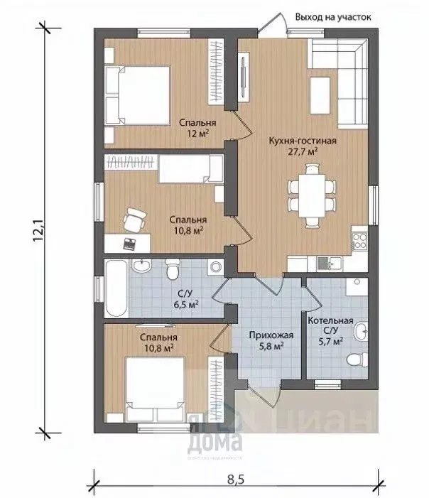 Дом в Томская область, Томский район, Поселок Зональная ст., Энергетик ... - Фото 1