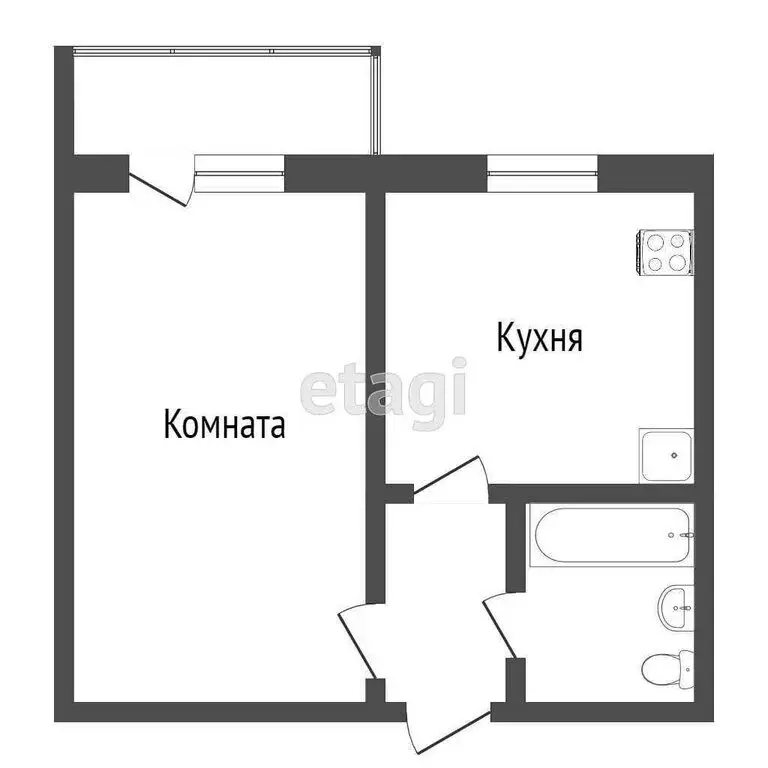 1-комнатная квартира: Улан-Удэ, Солнечная улица, 4 (21.5 м) - Фото 1