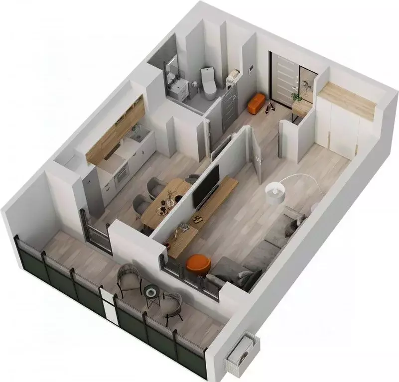 1-к кв. Татарстан, Нижнекамск Время жилой комплекс (39.4 м) - Фото 1