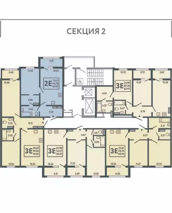 2-к кв. Липецкая область, Липецк ул. Перова, 2В (60.93 м) - Фото 2