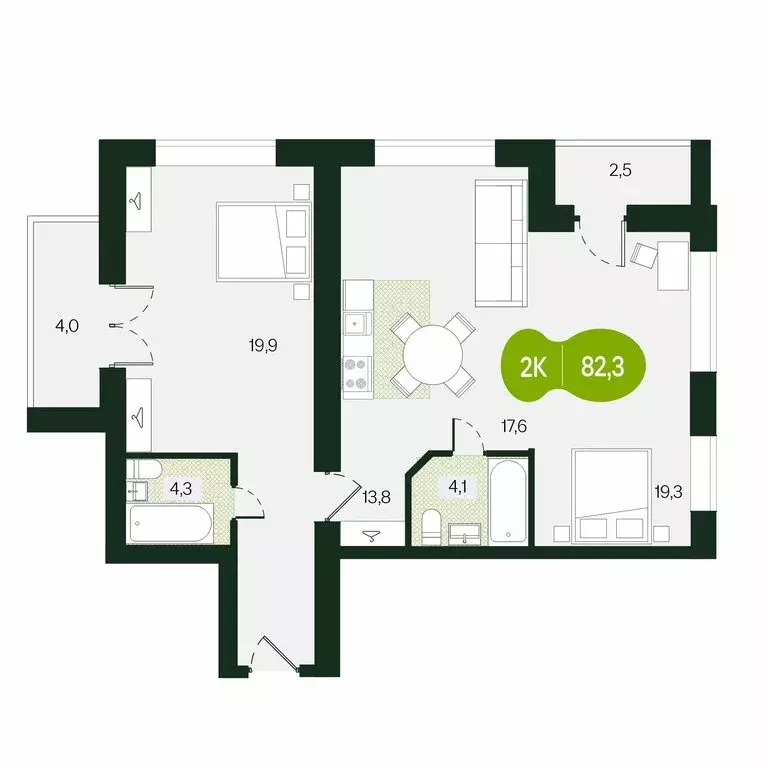 2-комнатная квартира: Чита, улица Токмакова, 30 (82.3 м) - Фото 0