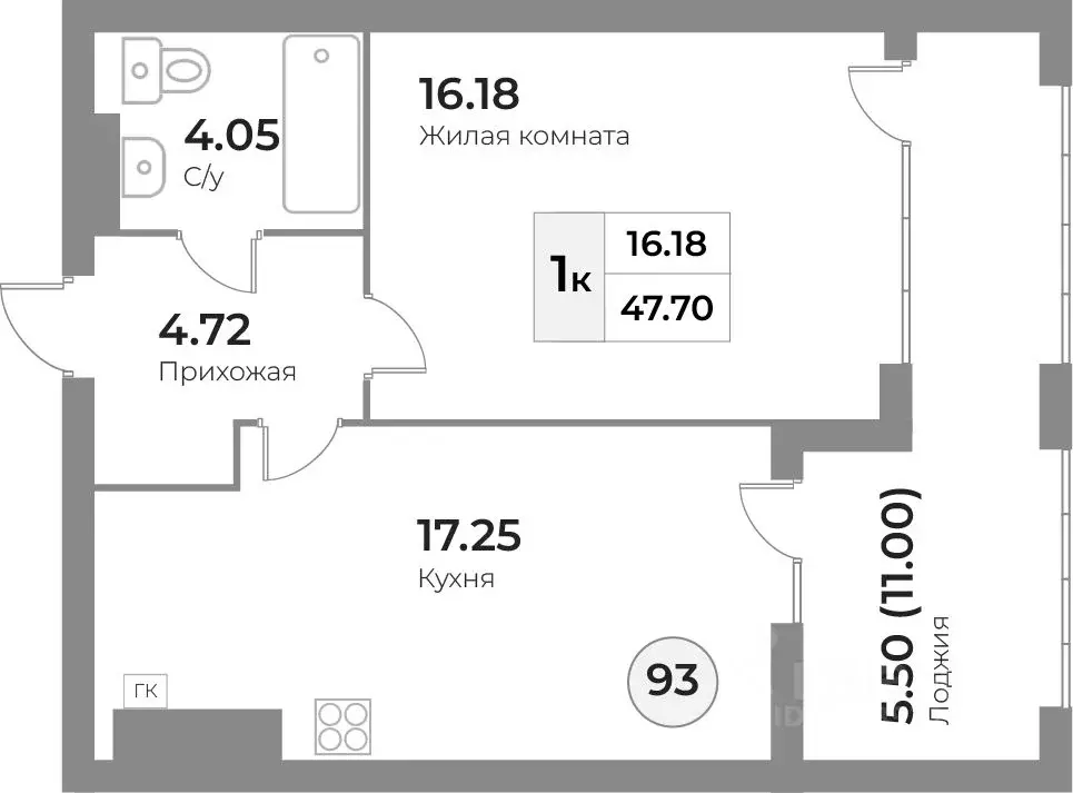 1-к кв. Калининградская область, Калининград Портовая ул., 2 (47.7 м) - Фото 0