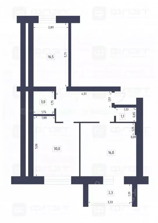 2-к кв. Татарстан, с. Высокая Гора ул. Сельхозтехника, 26 (68.5 м) - Фото 1