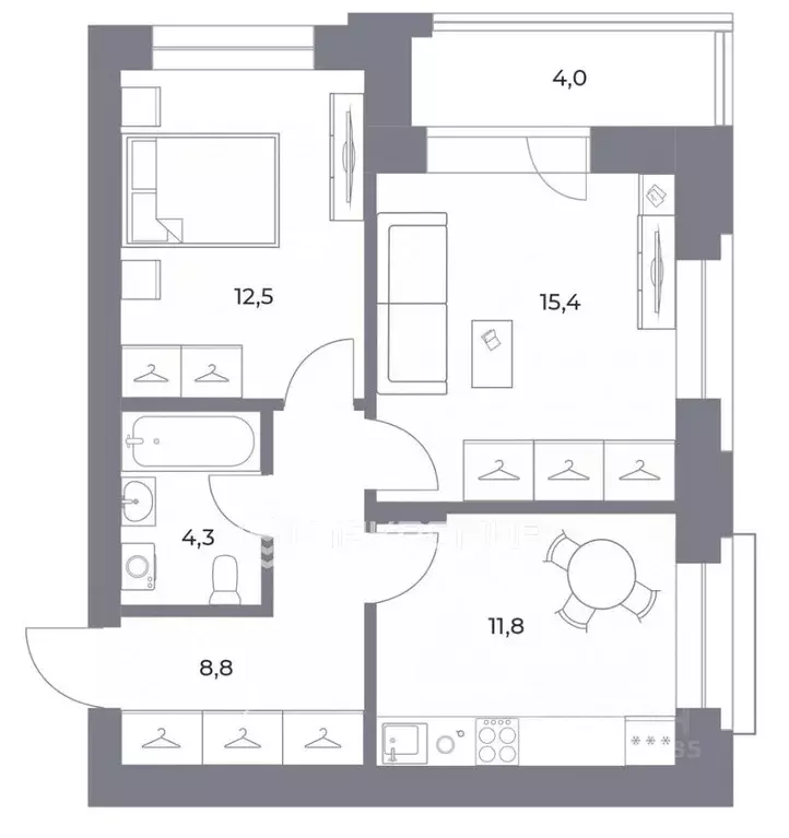 2-к кв. Новосибирская область, Новосибирск Железнодорожная ул., 18 ... - Фото 2