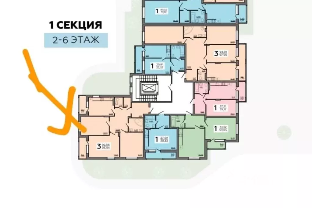 3-к кв. Воронежская область, Воронеж Краснознаменная ул., 109/1 (95.94 ... - Фото 2