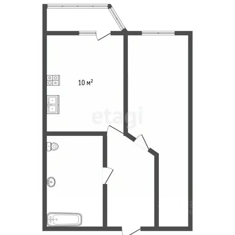 1-к кв. Санкт-Петербург пос. Парголово, ул. Михаила Дудина, 23к1 (38.2 ... - Фото 2